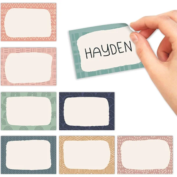 Namnlappar Klistermärken - 56 Namnlappar för Klassrum, Namnlapp Klistermärken för Barn, Självhäftande Klassrumsetiketter för Lärare, Namnlappar 