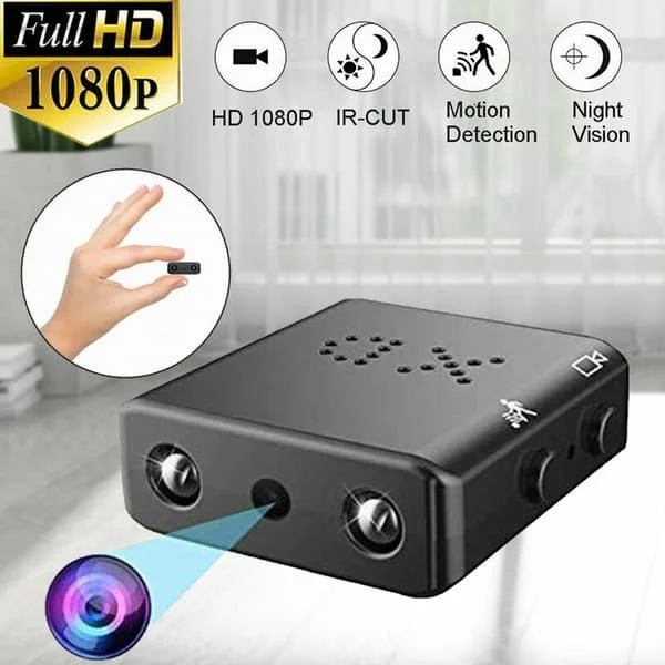 Mini dold spionkamera HD 1080P mörkerseende och rörelsedetektering för säkerhetsövervakning