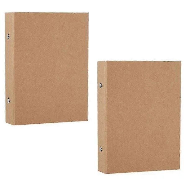 2 stk. A5 Genopfyldelig Ringbind, A5 Kraftpapir Ringbindbakke med 2 Ringe til Tilføjelse af Løse Ark, A5 Kraftpapirmapper[D]