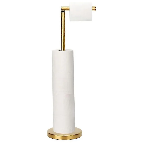Toalettpapirholder Stativ, Stor Oppbevaring Toalettrullholder Frittstående for Bad, Moderne Toalett
