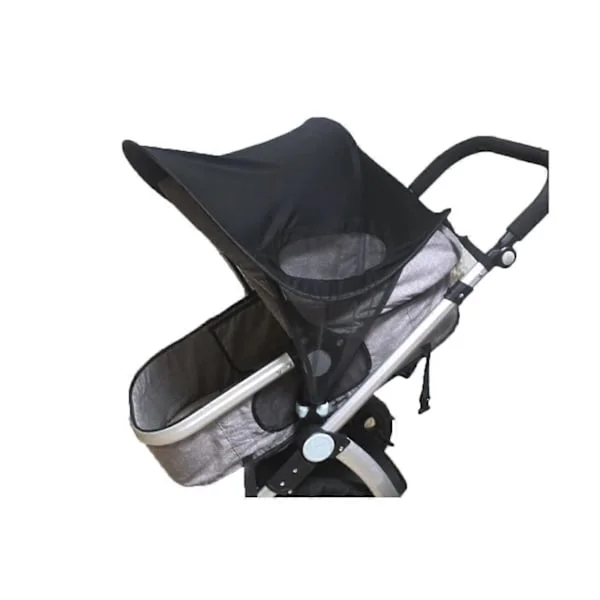 Barnvagn solskydd solskydd solskydd markis UV-skydd paraplytak (Svart uppgradering)