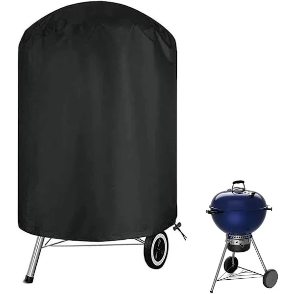 24*24*28 tommer - Grilldækken - BBQ dækken - Vandtæt dækken til udendørs grill - Vandtæt og vindtæt - UV-bestandig - Rivfast - Rund