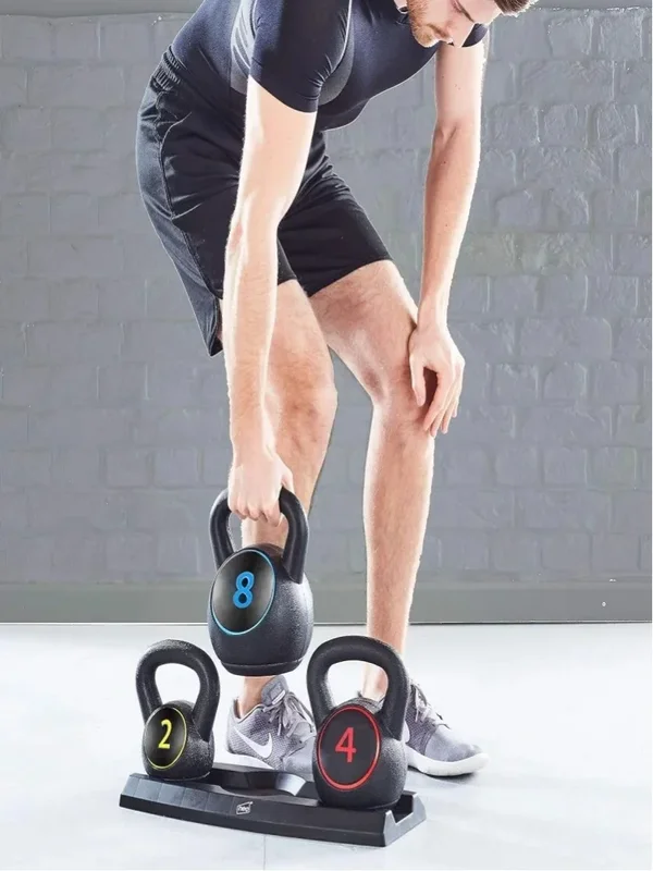 AliExpress - Fitness 3-teiliges Kettlebell-Set mit Aufbewahrungsregal für Heimtraining 5Lb 10Lb 15Lb Kettle Bells 3-teiliges Kettlebell-Gewichtsset