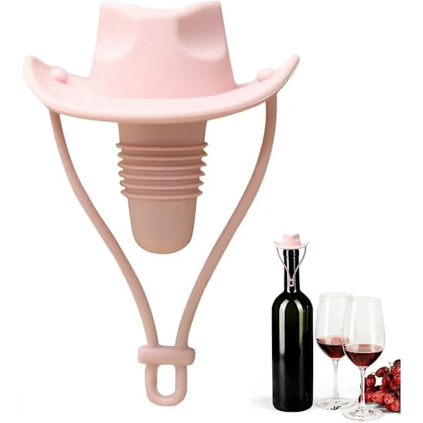 Cowboyhat Vinprop, Silikone Vinprop til Vinflasker, Lækagesikker Cowboyhat Vinflaskepropper Sjove, 2025 Nyhed Champagne Vinflasker