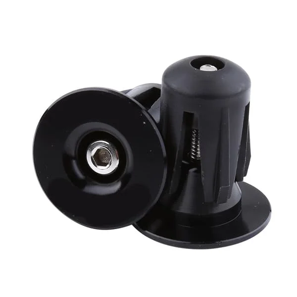 2 stk. Fargerike Aluminium Sykkel Styret Bar Grips End Plugs Caps (Svart)