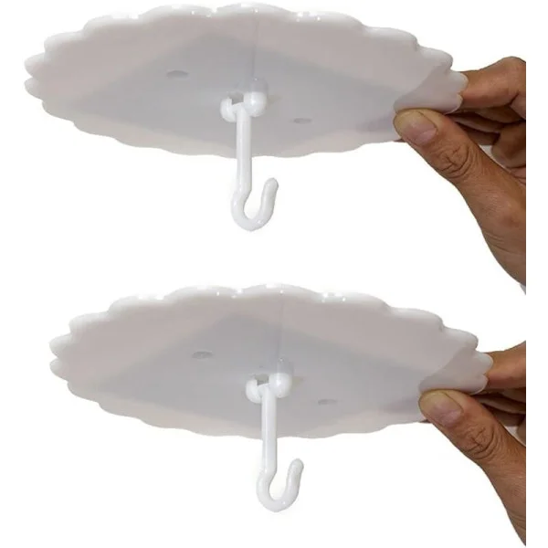 Sarja, jossa 2 kattokoukkua superliimakupolin muodossa - hyttysverkot ja sängynkatos (12 cm, 2 sarjaa) - Helppo asennus, ilman nauloja