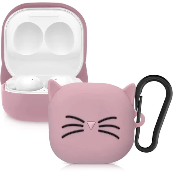 Kuulokekotelo yhteensopiva Samsung Galaxy Buds 2 Pro/Buds 2 / Buds Live -suojakotelon kanssa - Suojaava silikonikotelo - Musta-vaaleanpunainen