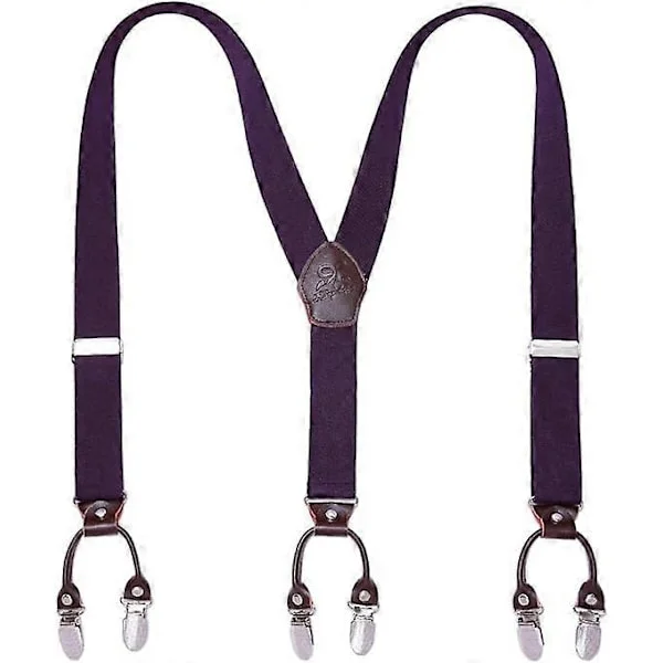 Men's Suspenders Y-Style Suspenders One Size Adjustable Suspenders Trouser Suspenders Salopette Suspenders Strong Metal Clips Men's Suspenders (Purple