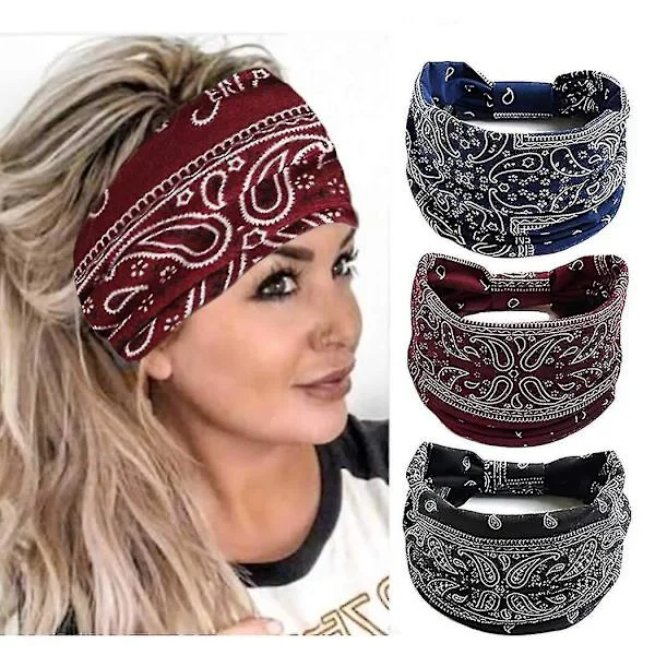 Pääpanta bandana hius huivi joustava bandana paksu bandana venyvä kangaspääpanta paksu muoti hiuslisävarusteet