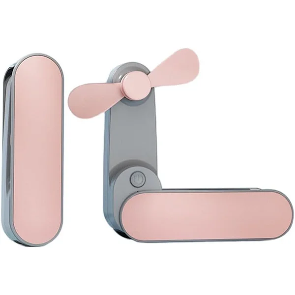 Kannettava tuuletin, Mini USB-tuuletin, Kokoontaitettava USB-tuuletin, Pieni ja kevyt, Sopii matkustamiseen, Pinkki, 11,4 x 3,4 x 3,2 cm