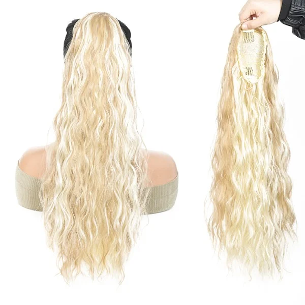 Hårforlængelse med hestehale, 50 cm Hestehale-extensions med snøre til kvinder_xx