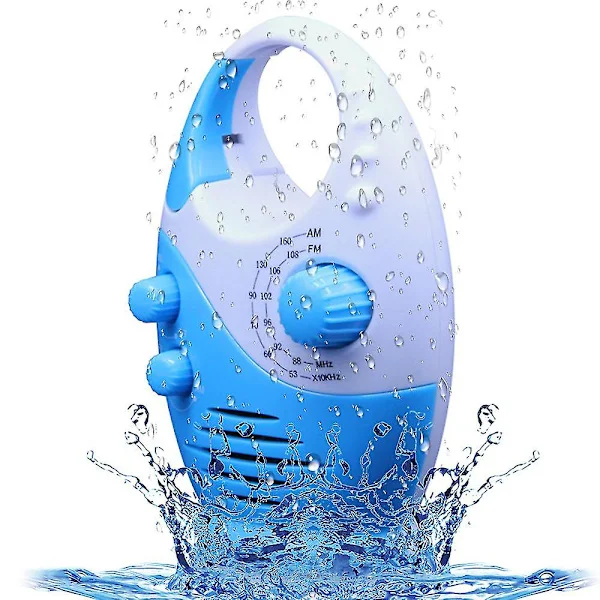 Waterproof Shower Radio - Wireless Mini Portable Radio Speaker Blue