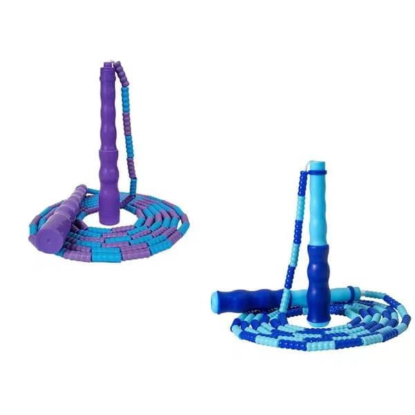 Hopprep för barn: 2-pack pärlhopprep för fitness. Träning Hopprep Barnpresenter, blå + lila