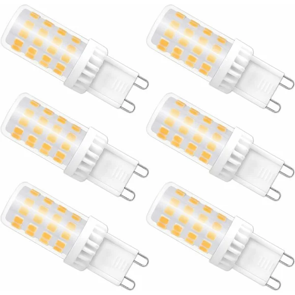 G9 LED-lamper dimbare, 4W tilsvarende 40W halogen, 480 LM, varmhvit 3000K, standard G9-sokkel, 360° rotasjonsvinkel, for takbelysning, kjøkken,