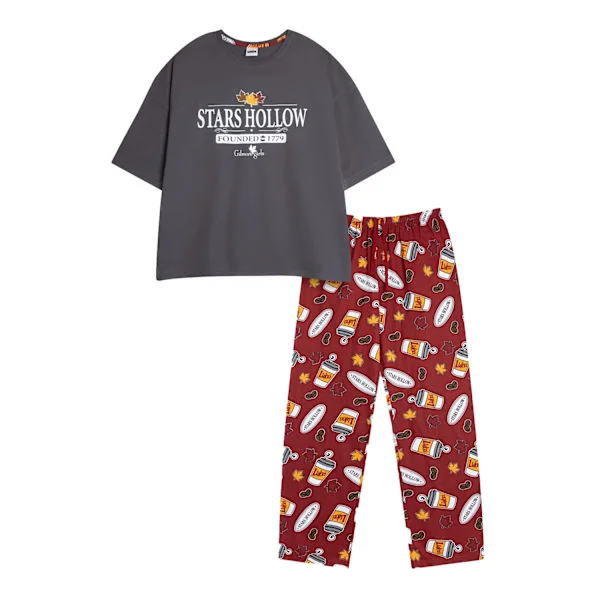 Gilmore Girls Dam/Dam Stars Hollow Kortärmad Lång Pyjamas