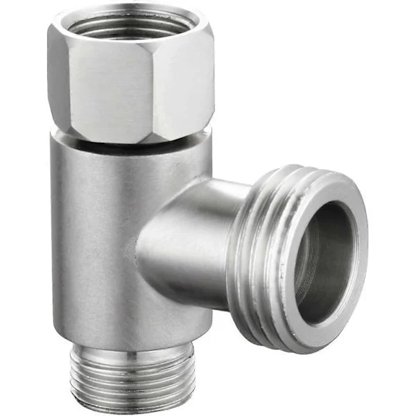 3-veis 3/8" og 1/2" 3-veis adapter T-kobling rustfritt stål 3/8" vannledning T-rør børstet nikkel