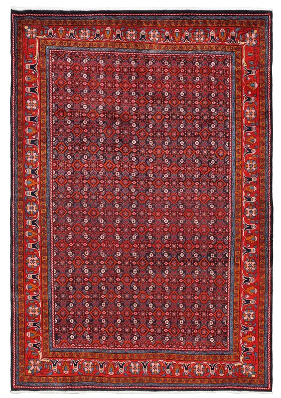 Mahal Rug Hand Knotted 215X310 Dark Red/Black