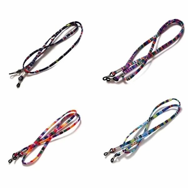 4 stk. brillesnorer, nylon sklisikre brillesnor justerbar nakkebåndholder snor bohemsk brillesnor for kvinner menn
