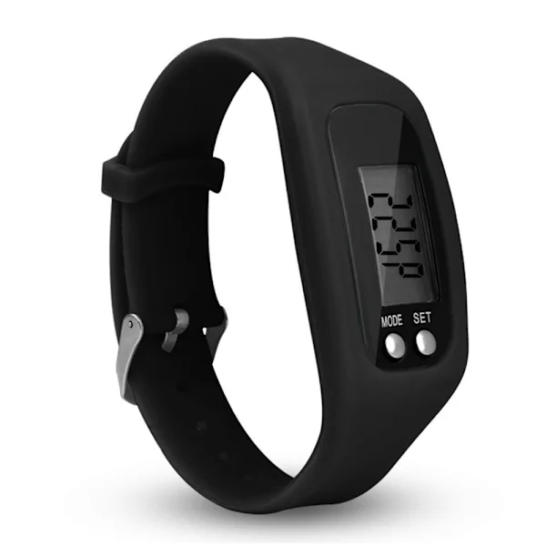 Voksne Børn Smart Skridttæller Fitness Ur Armbånd Skridttæller sort