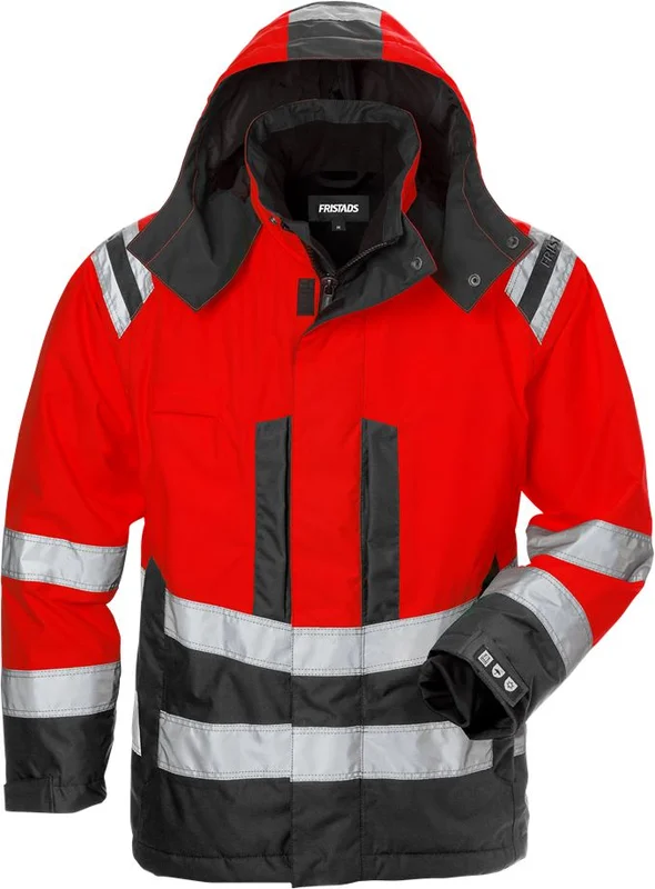 Arbetskläder Fristads Dam Varsel Airtech vinterjacka 4037 GTT klass 3, dam, Varsel Röd/Svart