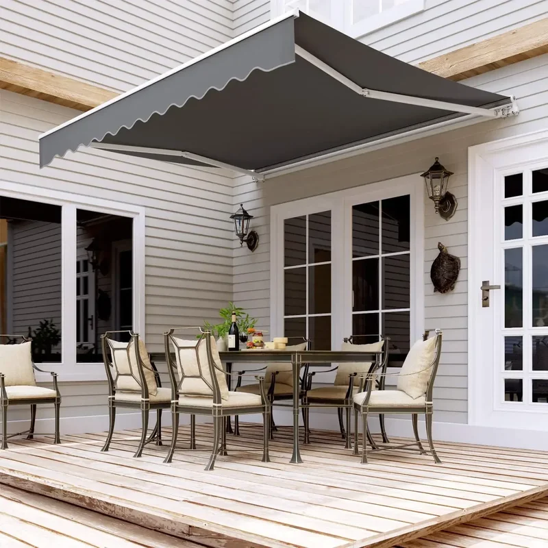 AliExpress - Auvent rétractable avec bras articulé, abricot pliant manuel, UV50 +, pare-soleil, fenêtre, porte, balcon, parasol, abri, polyester