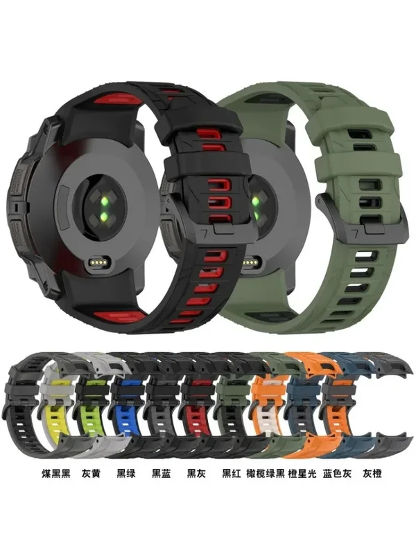 AliExpress - Silikonarmband für Garmin Instinct 3 50mm 45mm Zweifarbiges Silikonarmband Kontrastierendes Atmungsaktives Garmin Instinct 3 