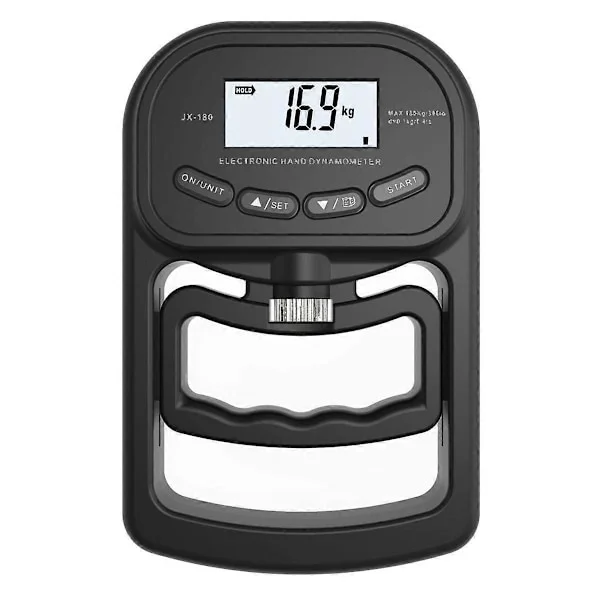 Hånddynamometer Grip Strength Trainer - Elektronisk Håndgrepsstyrketester Grip Strengthener 120 kg, Svart