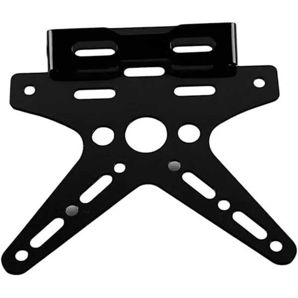 Motorsykkel skiltplate, aluminiumslegering baklys justerbar sammenleggbar skiltholder, motorsykkelmodifikasjonstilbehør (svart)