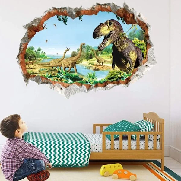 Dinosaur Veggdekor Veggklistremerke for Barn, Stor Dinosaur Veggdekor, Dinosaur Veggdekor for Barnerom, Dinosaur Veggdekor for Soverom-FF-
