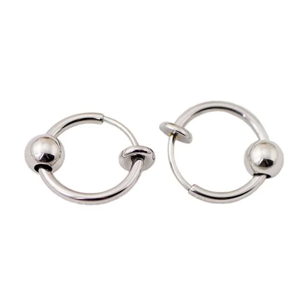 2-pack Silver Clip-on Näsring Fake Piercing Näsa Septum