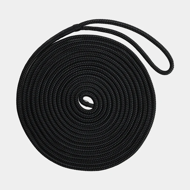 Festmacher / Festmacherleine mit gespleißter Schlaufe NOCK Smögen, 16-fach geflochtenes Polyester, Ø10 mm, 2 Meter, schwarz - Boot