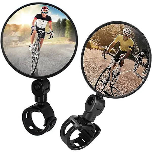 2-delad cykelbackspegel, cykelstyrspegel, konvex vägspegel, justerbar 360 graders roterande styrspegel, för mountainbike, elcykel