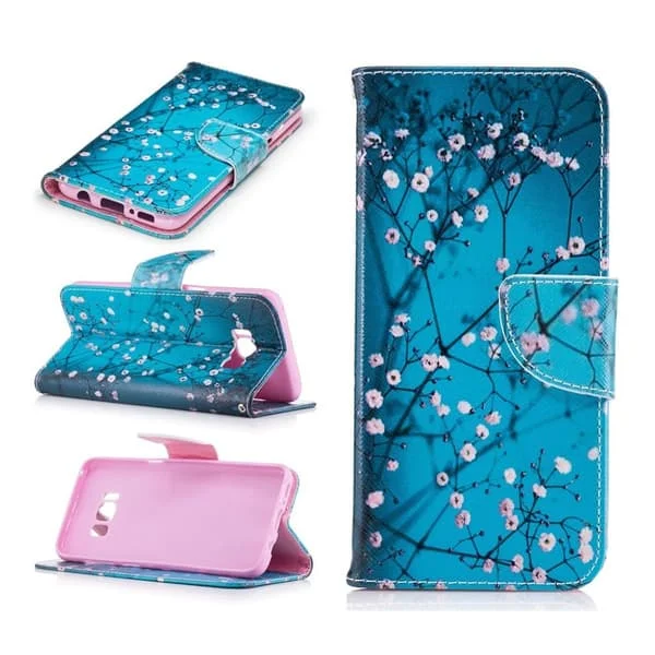 Samsung Galaxy S8 Mønstret Lær Flip Etui- Blooming Blomst
