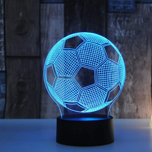 3D Illusion Lampa Fotbollsdekor Nattlampa 16 Färger Ändra Led Nattlampa för Barn Smart Touch Optisk Illusion Sänglampor Sovrum Heminredning