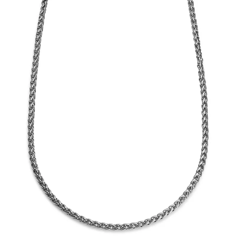 Essentials | 5 mm Silver-Tone Wheat Chain Necklace for Men - Chain necklaces