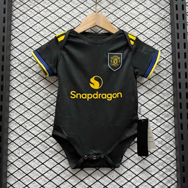 25-26 Manchester United Bortedrakt Nyfødt Baby Jumpsuit Sparkedress Fotballdrakt