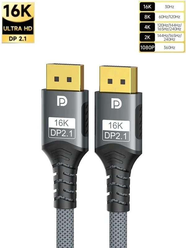 AliExpress - Displayport 2.1 16K DP Kabel 8K@120Hz/60Hz 4K@240Hz 80Gbps HDR Video Audio Kabel für Laptop Xbox Projektor Gaming Monitor Video