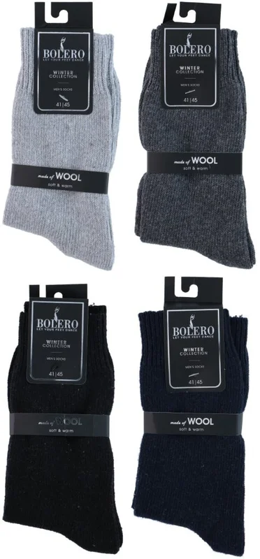 Villasukat miesten 41-45 / lämpimät villasukat 41-45 / talvisukat villaa - 4-pack - 4-pack