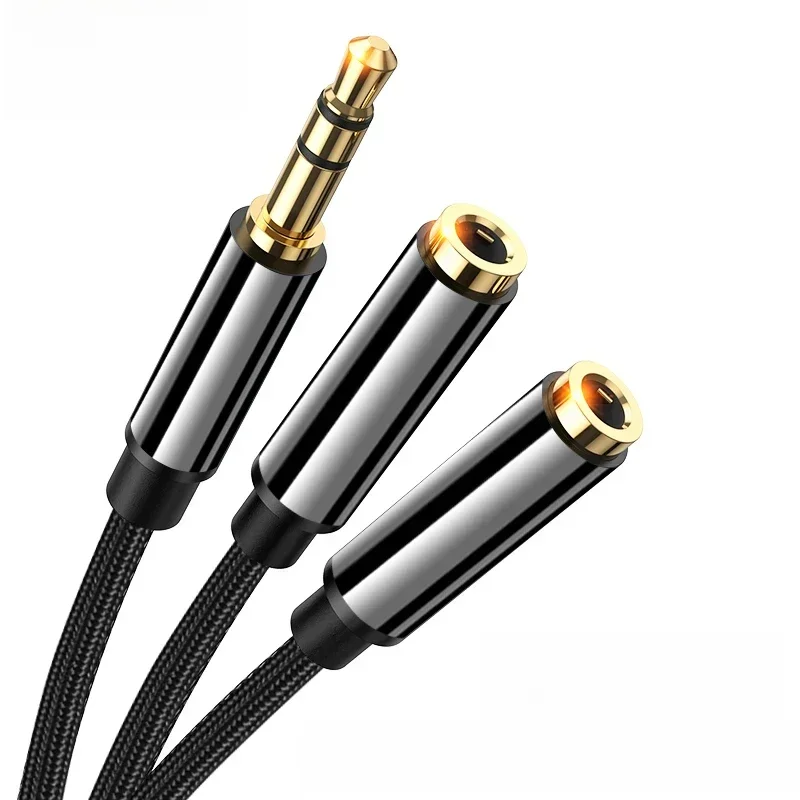 AliExpress - Câble séparateur de casque 3.5mm mâle à 2 prises femelles câble d'extension 3.5mm adaptateur AUX pour téléphone portable câble séparateur