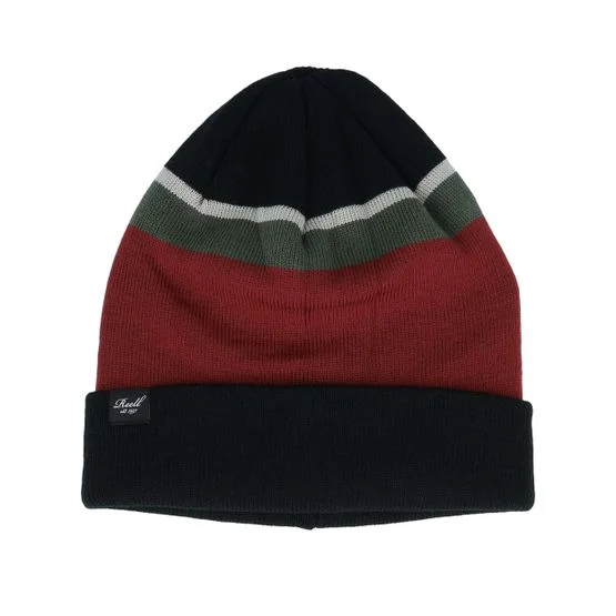 Reell - Sort cuff Beanie - Striped Beanie Dark Grey Cuff @ Hatstore