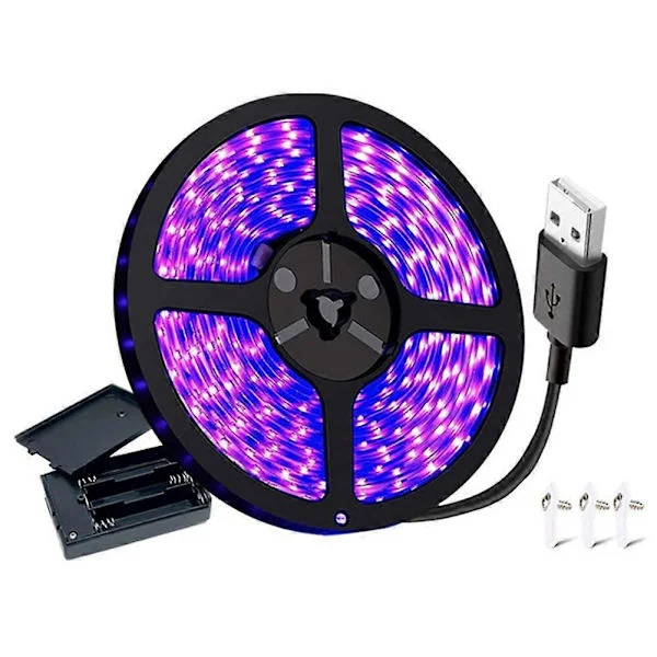 UV Sort Lys LED Strip 385-400nm USB UV Led Lys Strip Sortlys Lampe til Soveværelse Gobelin Opslag