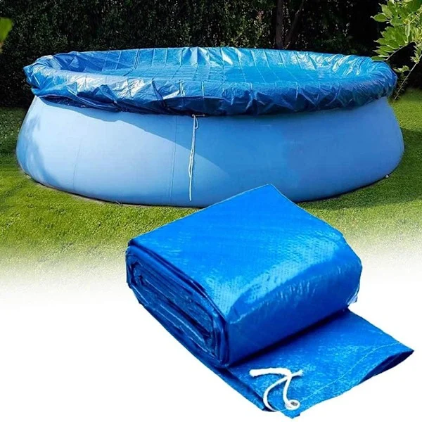 Portabelt Easy Set Runt Poolskydd, UV-beständigt Uppblåsbart Pooltäcke för Pooler Ovan Jord, Skydd för Badtunna och Spa