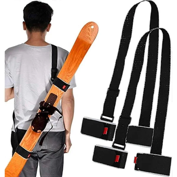 Skidbräda Snowboard Rygg Axel Bärrem Set, 2st Skid- och Stavkärrremmar, Justerbara Skidrygg Axelremmar Skidväska Tillbehör Med Hand
