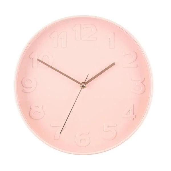 Veggklokke Taranto 30 cm - rosa / veggklokke lydløs / designklokke vegg / moderne veggklokke