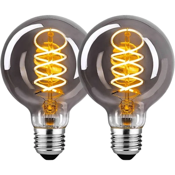 E27 LED Pære, E27 Vintage Dæmpbar Pære 4W G80 LED Pære E27 Varm Hvid 2700K 360LM Edison Dekorativ Retro Pære Vintage Antik Lampe