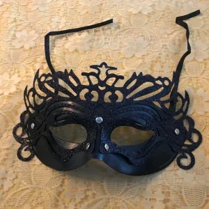 Svart glittrig maskeradmask