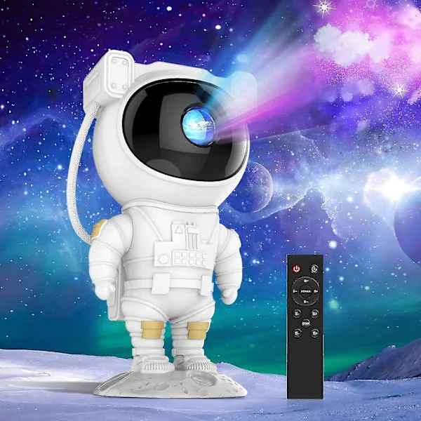 Astronaut Galaxy Projektor Stjärnhimmel Nattlampa Roterande Lampa Rum Dekoration USB Laddning Med Fjärrkontroll