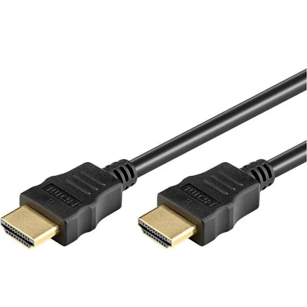 HDMI-kabel 10m, guldbelagt, 1.4, rund, sort sort 10 m