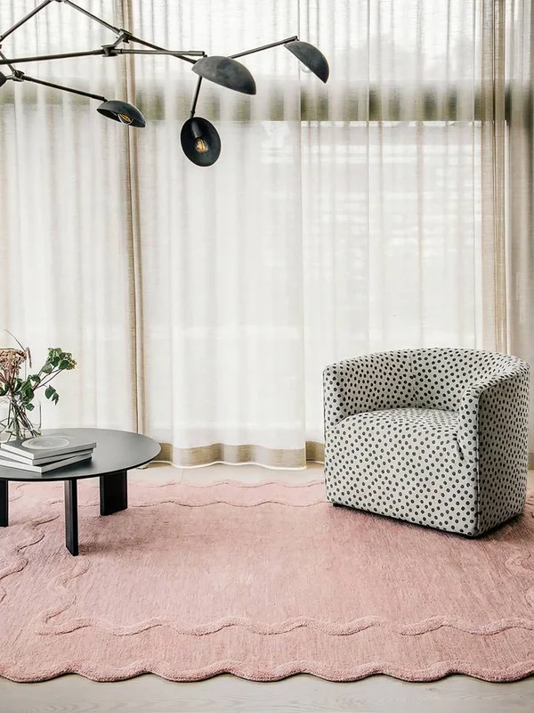 Clara 100X160 Petit Rose Poudré Tapis De Laine