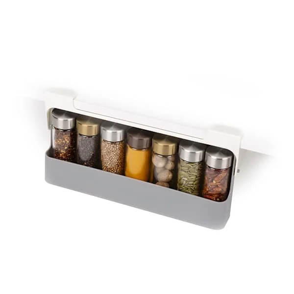 In-cupboard storage, under-shelf spice rack kitchen storage, Organizer grey